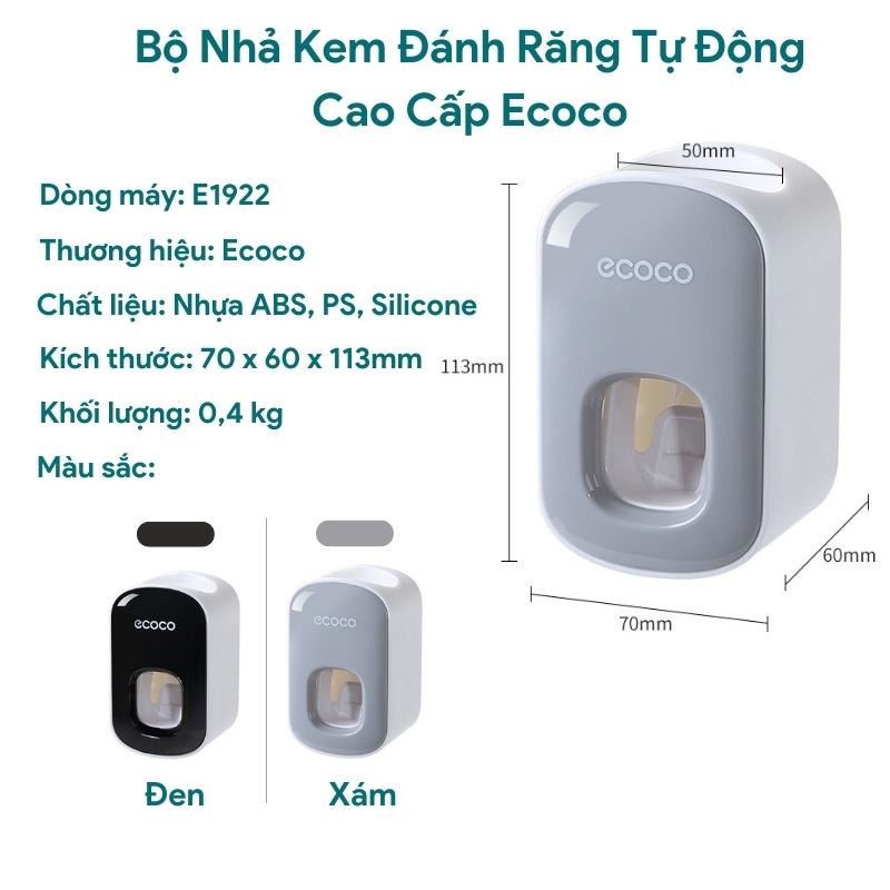 Bộ Nhả Kem Đánh Răng Ecoco Tự Động, Kệ Để Đồ Phòng Tắm Cao Cấp