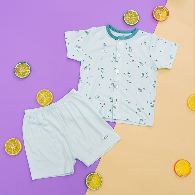 Bộ Quần Áo Cài Thẳng Cộc Petit Xanh Bạc Hà NOUS ( 6-9M, 9-12M )