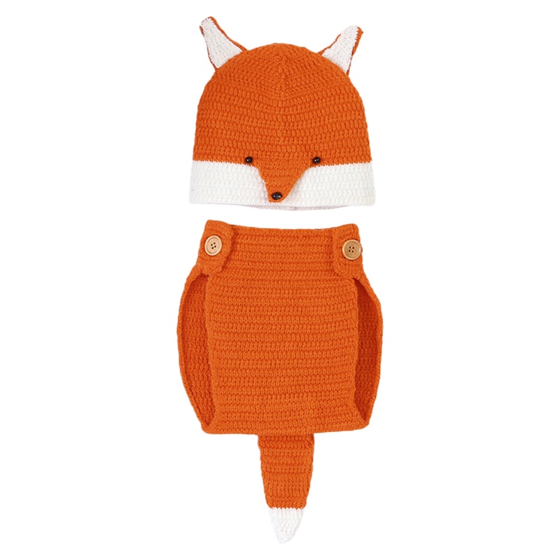 Bộ Quần Áo Đan Len Mềm Mại Hình Động Vật Dễ Thương Dùng Làm Phụ Kiện Chụp Ảnh Cho Bé Sơ Sinh