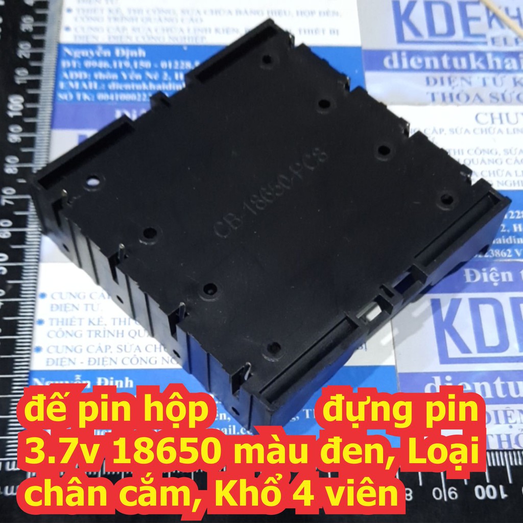 đế pin hộp đựng pin 3.7v 18650 màu đen, Loại chân cắm, Khổ 1 viên ~ 4 viên kde6762