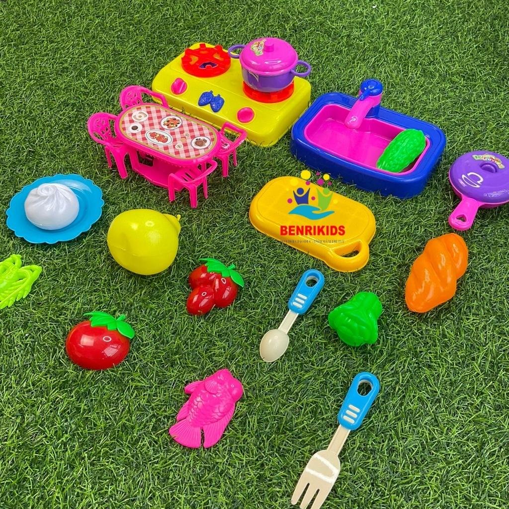 Bộ Đồ Chơi Nhà Bếp Nấu Ăn Cho Bé, Nhựa Nguyên Sinh An Toàn - 18 Chi Tiết