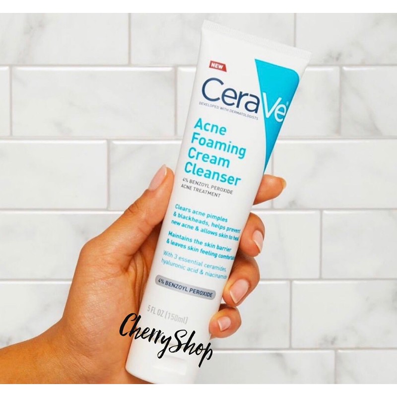 [Hàng USA] Sửa rửa mặt ngăn ngừa mụn Cerave Acne Foaming Cream Cleanser (150ml)