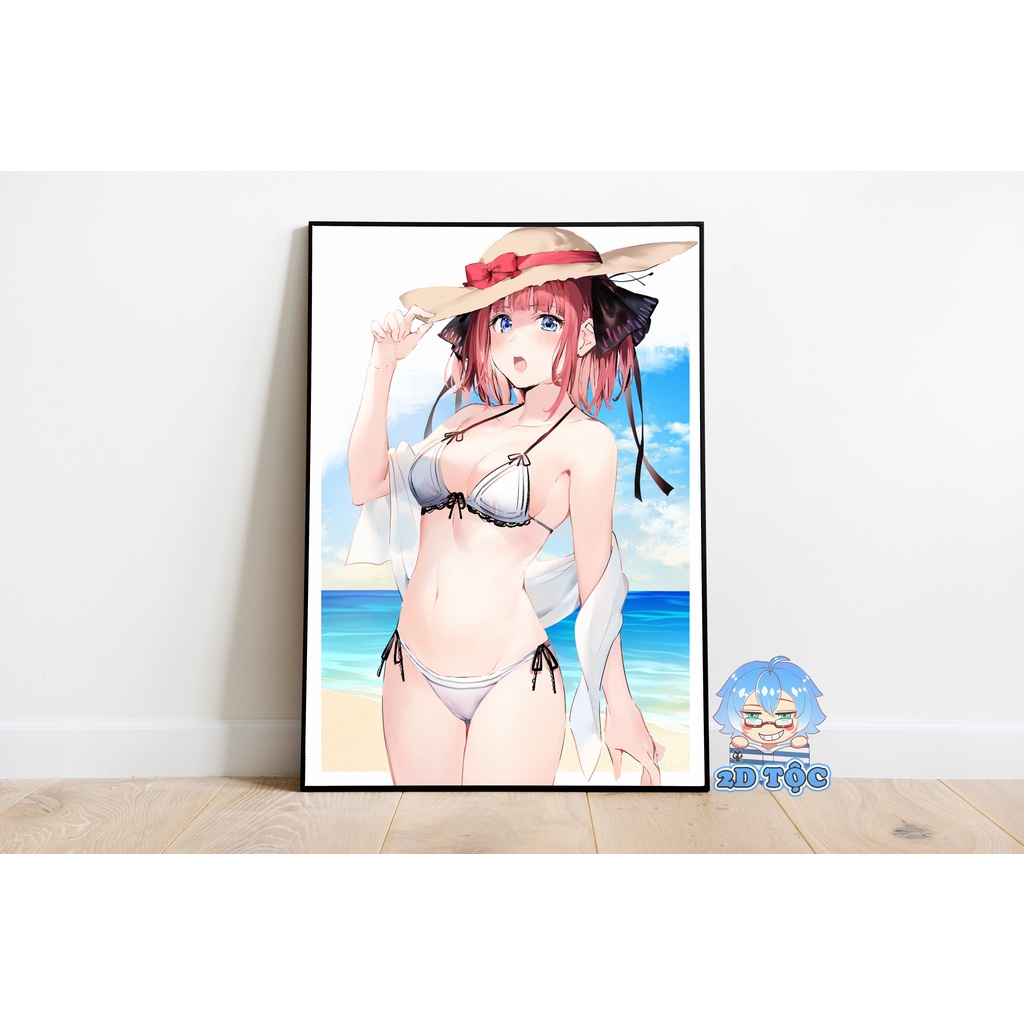 TRANH POSTER A3 NAKANO NINO (1) ANIME NHÀ CÓ 5 NÀNG DÂU CHẤT LIỆU GIẤY CAO CẤP - 2D TỘC SHOP