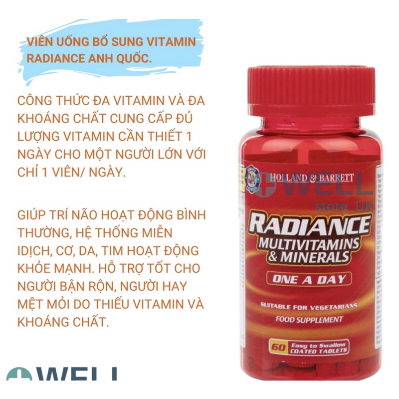 Radiance vitamin tổng hợp holland and barret 240 viên - ảnh sản phẩm 3