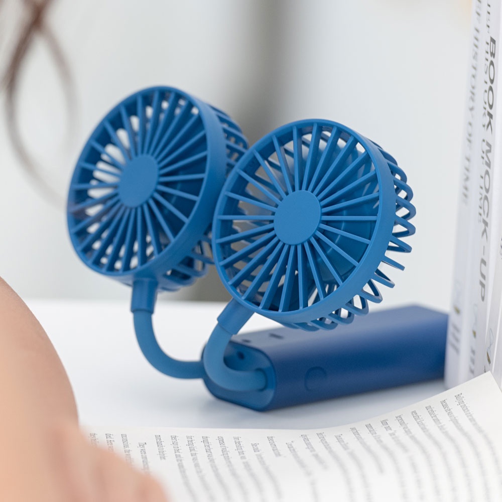Uareliffe Double Blade Mini Fan 3 Levels Wind Handheld Fan
