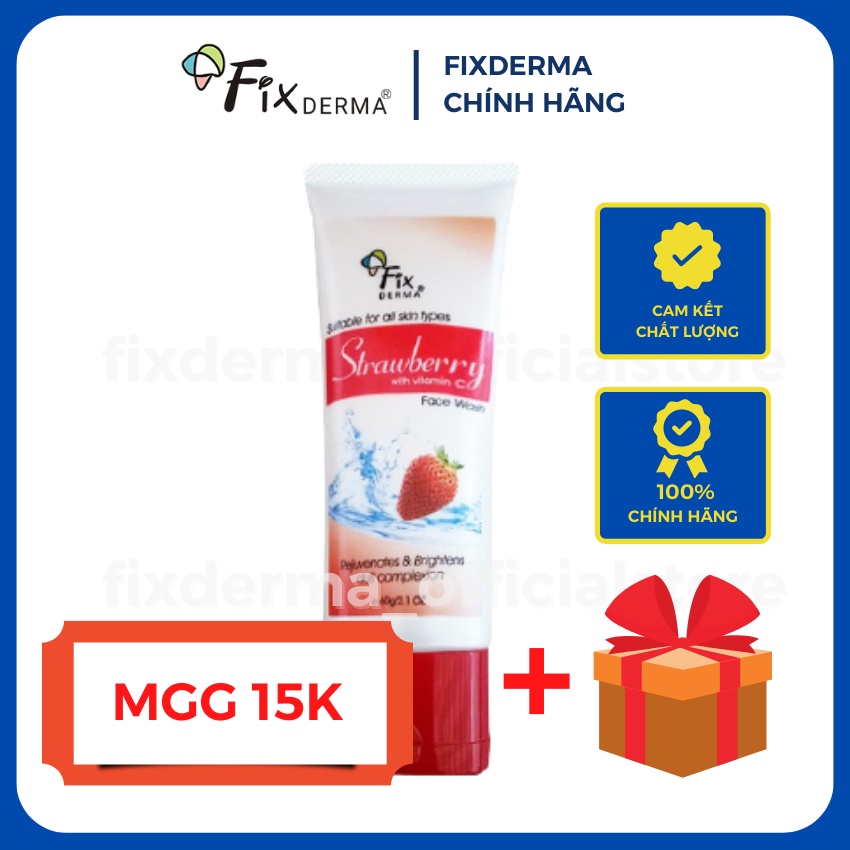 SỮA RỬA MẶT GIẢM MỤN, GIẢM NHỜN FIXDERMA STRAWBERRY FACE WASH 60G