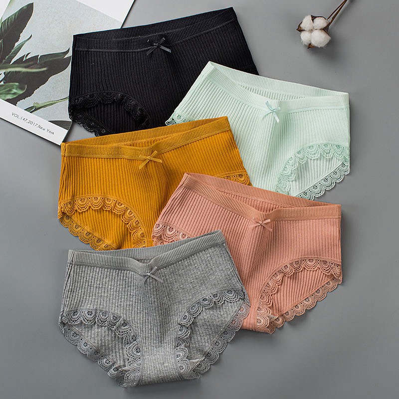 Quần Lót Nữ ❤️FREESHIP❤️ Quần Lót Nữ cotton gân tăm viền ren siêu mềm mịn thoáng mát mã 1778