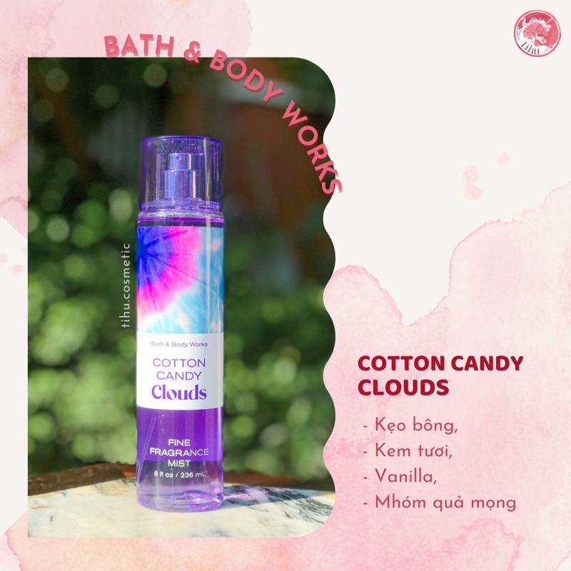 Xịt thơm dưỡng thể body mist Bath &amp; Body Works hương nhẹ nhàng