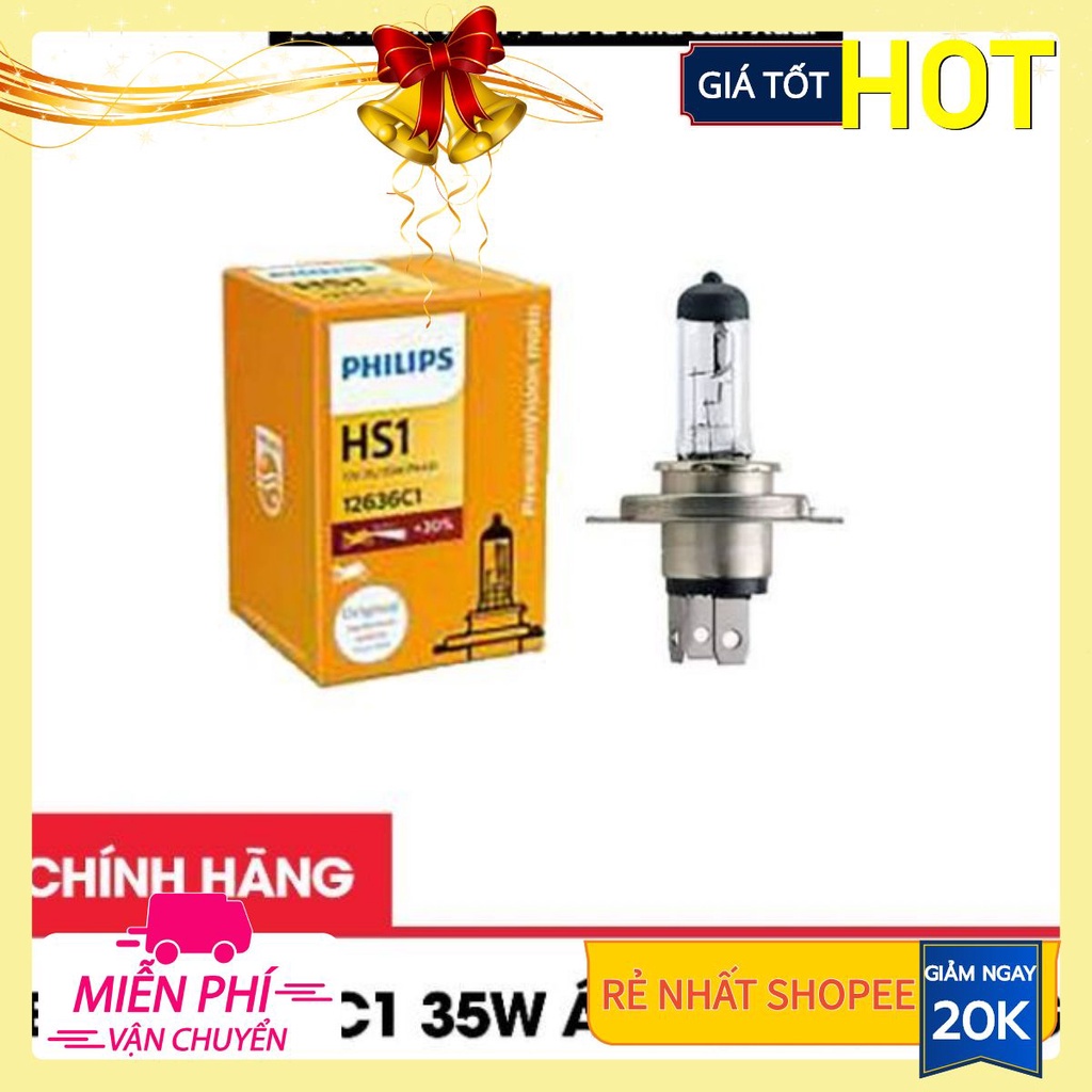Bóng đèn pha 35W tăng sáng Philips Premium H4 HS1 12V 35W Sirius Taurus Wave Click AirBlade 125, Hàng chuẩn, giá tốt