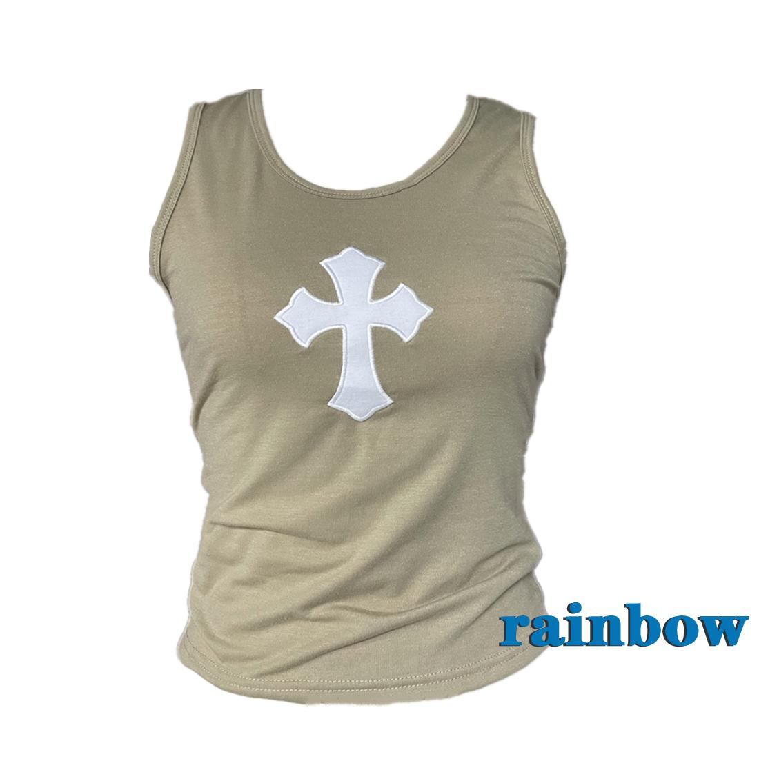 Áo Thun Sát Nách Cổ Chữ U Họa Tiết Cầu Vồng Cho Nữ | BigBuy360 - bigbuy360.vn