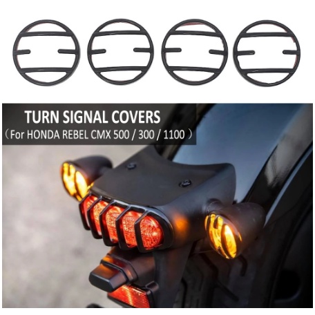 Khung Bảo Vệ Đèn Pha Trước Và Sau Màu Đen Nhám Cho honda rebel 2020-2023 Cx500 Cx1100 Cx300