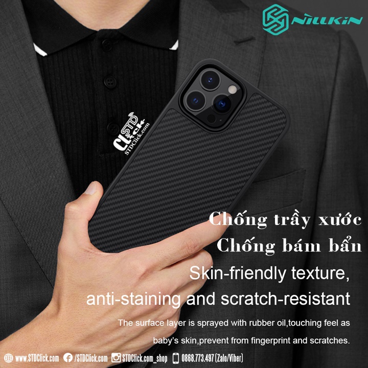 ỐP LƯNG IPHONE 13 PRO MAX - 13 PRO - 13 NILLKIN SYNTHETIC FIBER CHÍNH HÃNG