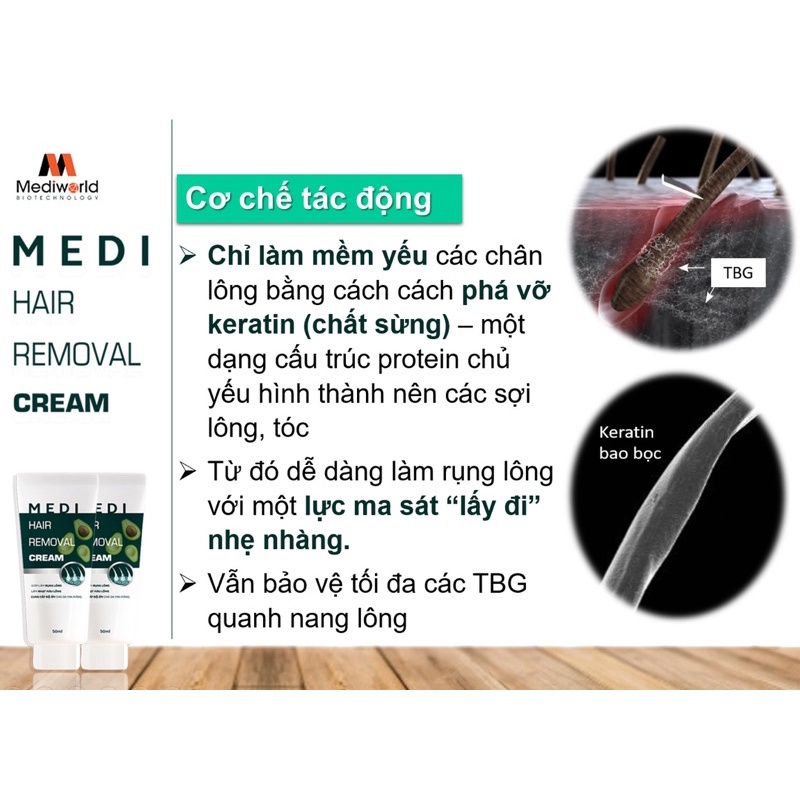 Wax lông, kem tẩy lông Medi Hair Removal Cream của Mediworld MiGin Store