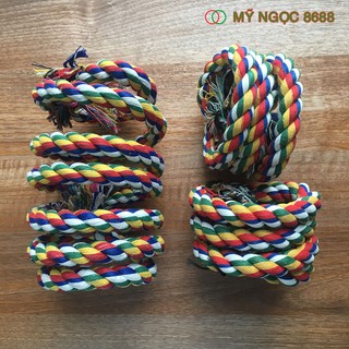 Dây thừng xoắn ốc cho vẹt, xoắn nhiều màu, đuôi chuông