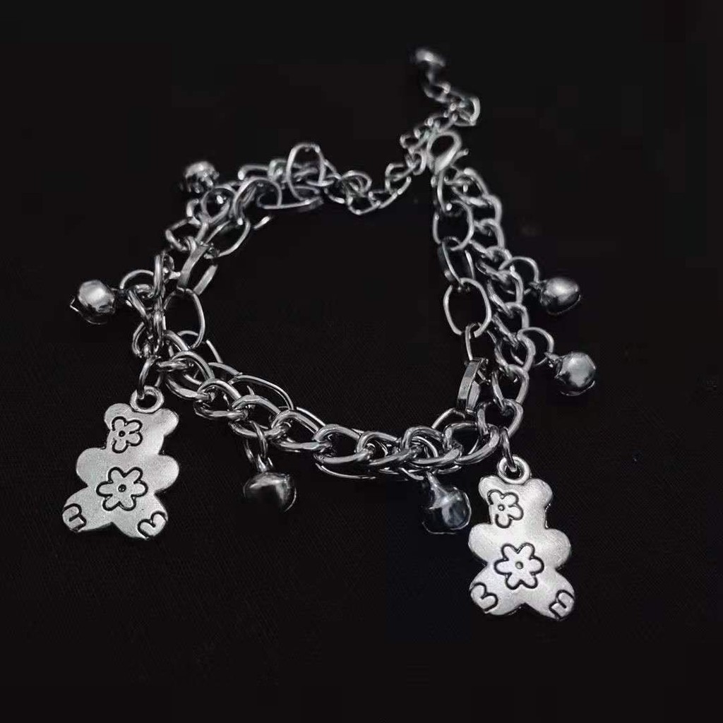 Vòng tay nữ phong cách Lolita siêu xinh đơn giản MIX gấu 2 in 1 xinh xắn đáng yêu VT48