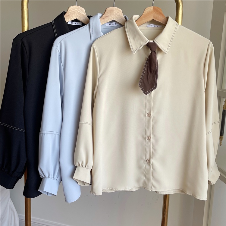 SƠ MI TRƠN BASIC KÈM CÀ VẠT NHỎ