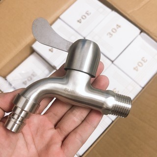 Vòi hồ, vòi máy giặt xả lạnh chất liệu chuẩn Inox 304 - Ty đồng.