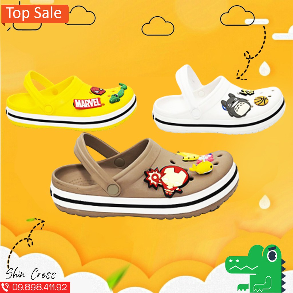 dép cross💖FREESHIP💖dép cross đế bánh mì tổng hợp màu bán chạy 2022 DEPCR7U51 tặng thêm 12 sticker cross