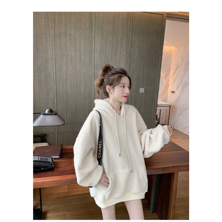 Áo Hoodie khoác nỉ nam nữ Lông Cừu trần bông form rộng kiểu sweater unisex phong cách Hàn Quốc Ulzzang | BigBuy360 - bigbuy360.vn