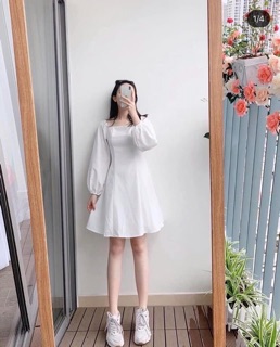 Đầm Trắng Cổ U