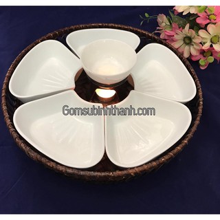 KHAY LẨU KEM - GỐM SỨ BÁT TRÀNG
