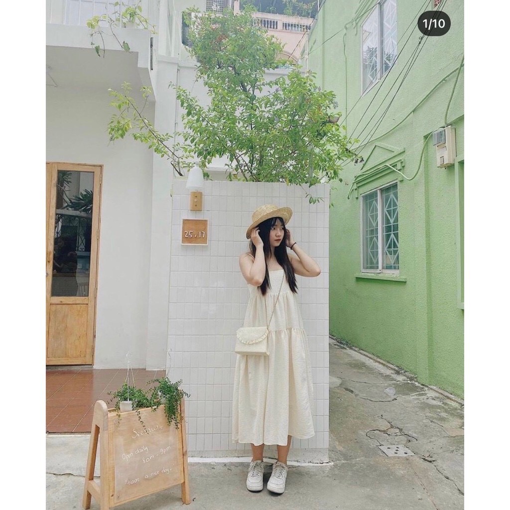 [Mã FAGREEN1505 giảm tới 30K đơn 99K] D3145❤️Đầm Maxi Nữ Trắng 2 Dây 🦋 Váy 2 dây Nữ Chất Đũi Dáng Xòe 🦋 (Ảnh thật) | BigBuy360 - bigbuy360.vn