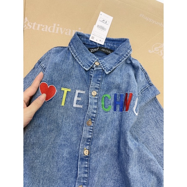 BÁN SỈ ÁO SƠ MI BÒ THÊU TIM CHỮ CHO NỮ | BigBuy360 - bigbuy360.vn