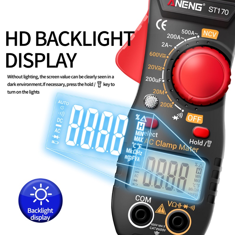 Đồng Hồ Vạn Năng Kỹ Thuật Số Dạng Kẹp AC / for DC Kèm Ampe Kế Ohm Diode &amp; Kháng Tự Động Xoay