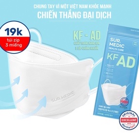 Khẩu Trang Re:p Surmedic Nano Ion 3 Lớp Kháng Khuẩn KF-AD 99,99% - 3 cái/túi zip