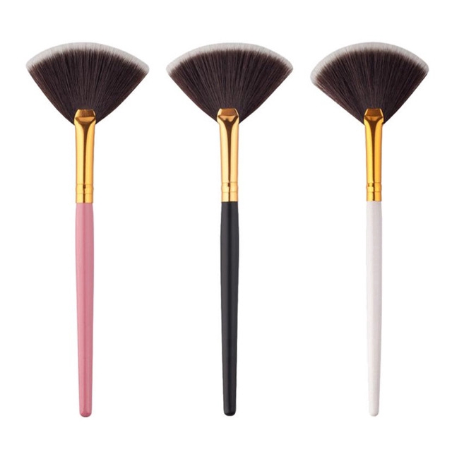 Fan Shape Makeup Cosmetic Brush Blending Highlighter Contour Face Powder Brush