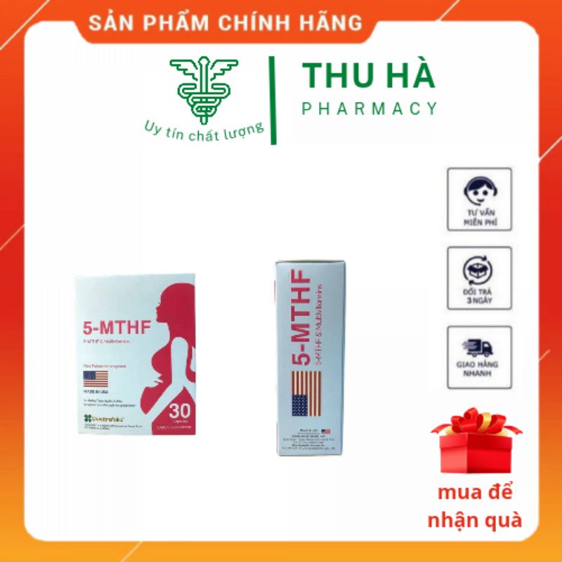 [Hộp 30viên- màu xanh] 5-MTHF - Bổ Bầu, Bổ Sung Acid Folic, Sắt, Vitamin Tổng Hợp Cho Bà Bầu ,chống di tật thai nhi