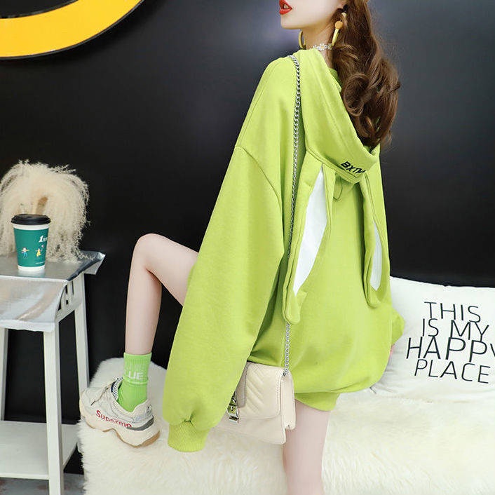 Áo Thun Sweater Dày Gắn Tai Thỏ Kiểu Hàn Quốc Thời Trang Mùa Đông Cho Học Sinh