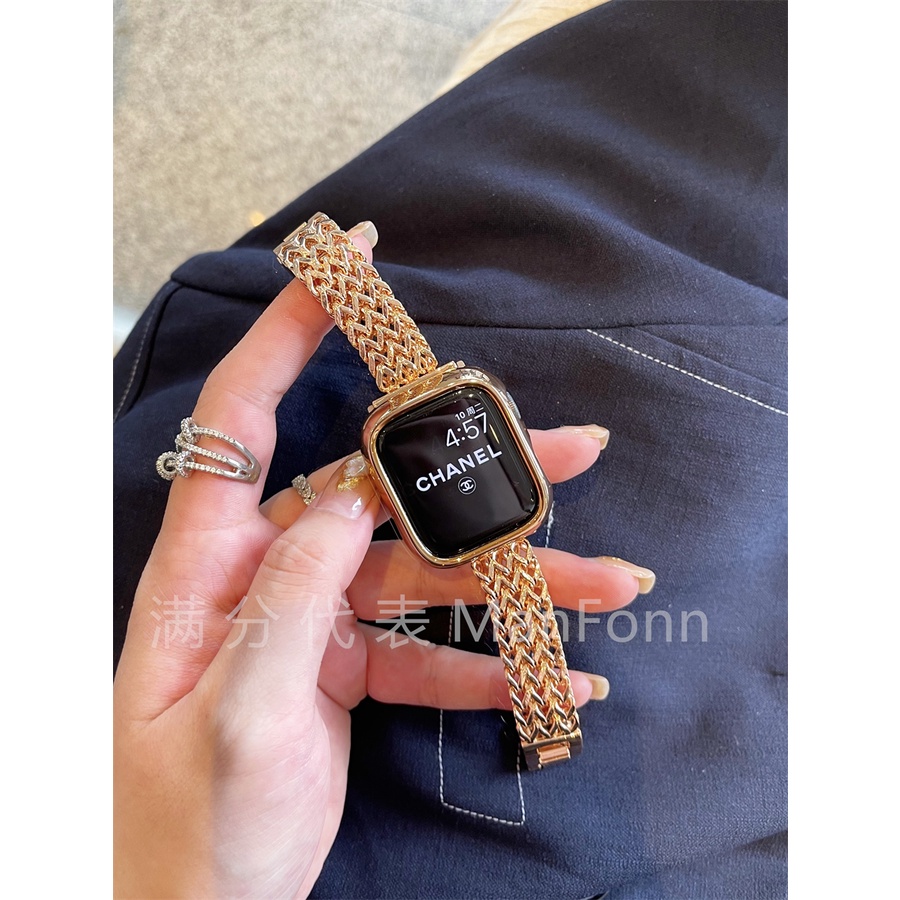 Dây Đeo Đồng Hồ Bằng Kim Loại Mỏng Cho iwatch serise 7 6 5 4 3 2 SE 41mm 45mm 44mm 40mm 42mm 38mm