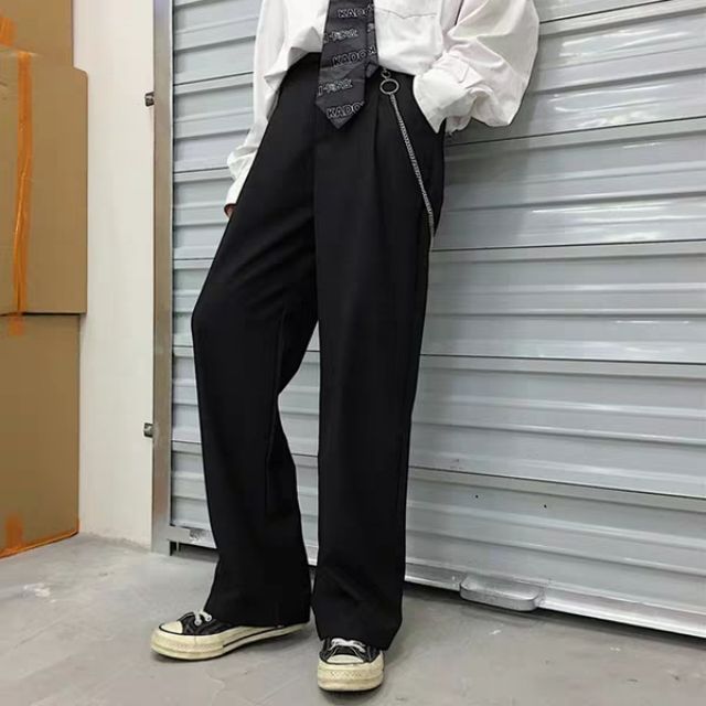 Quần ống rộng kèm chain