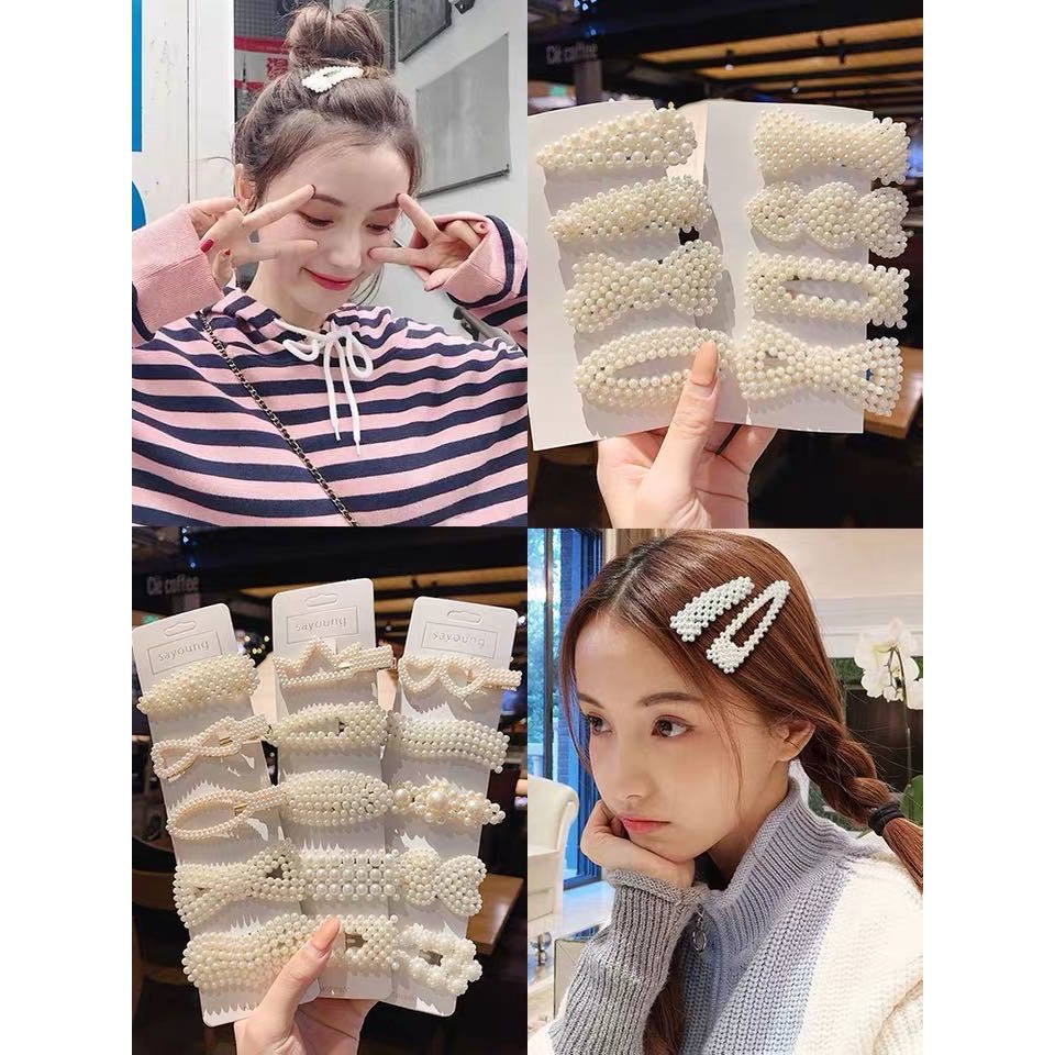 (Mới về) Kẹp mái ngọc trai giả dễ thương phong cách Hàn Quốc Tatitava