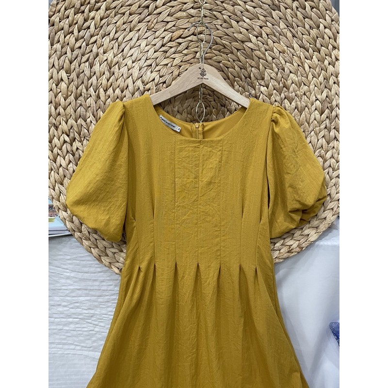 Đầm Xòe Xếp Li Tay Phồng, Đầm Midi Tiểu Thư Tay Bồng Xếp Ly Eo Đơn Giản Sang Trọng | BigBuy360 - bigbuy360.vn