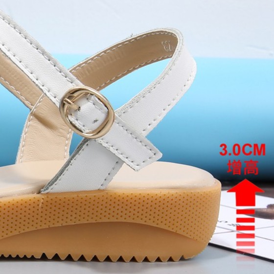 Giày Sandal Da Bò Đế Dày 3cm Siêu Nhẹ Chống Mòn Thời Trang Cho Nữ