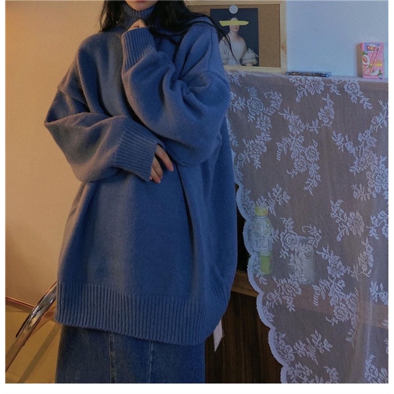 Áo len cổ cao