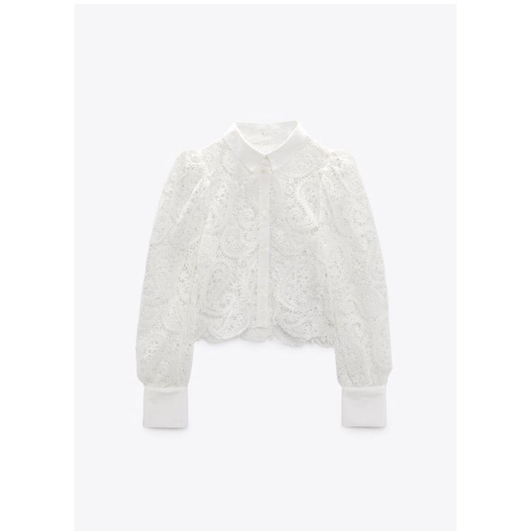 Áo Sơ Mi Dài Tay Phối Ren Thời Trang Mùa Hè Zara Blouses228741229