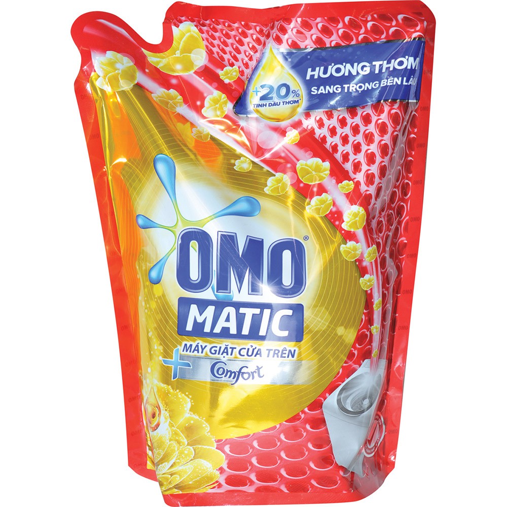 Nước giặt túi Omo Matic Comfort tinh dầu thơm/ hương hoa oải hương và sữa gạo 2.3kg