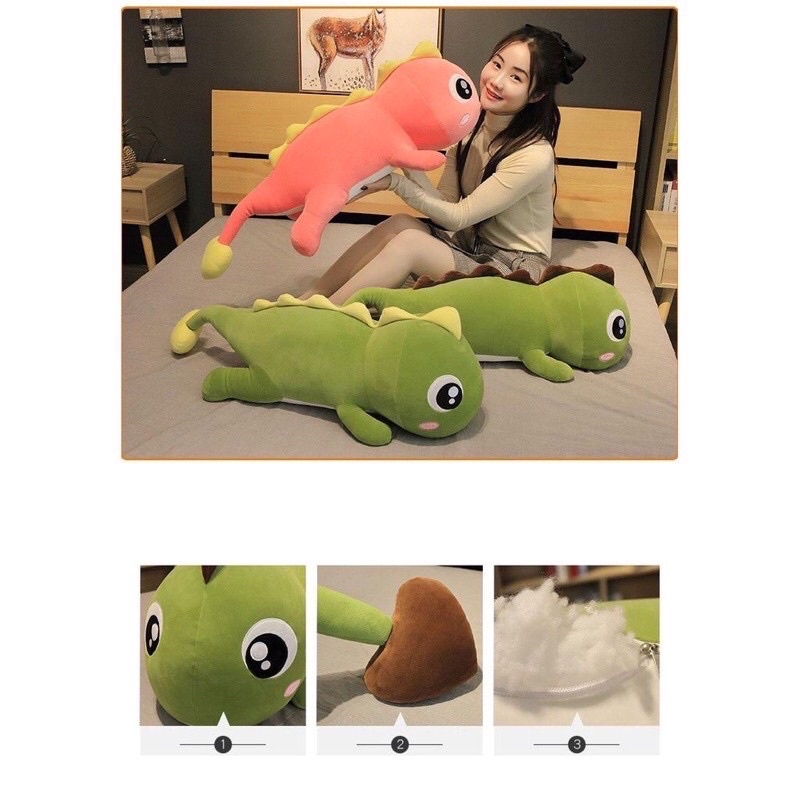 Gấu Bông Khủng Long Siêu Mềm 2 Màu Xanh _ Hồng Cực Xinh - GB12