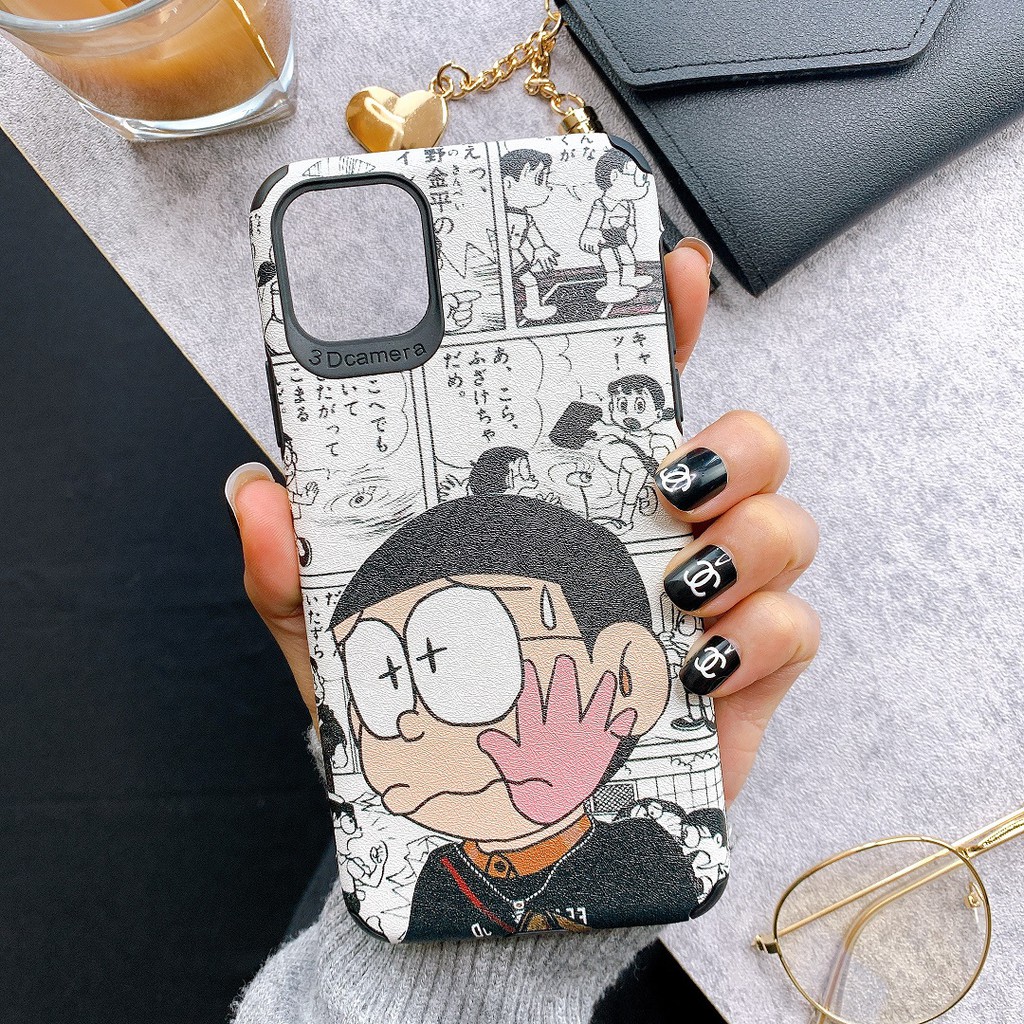 [ IPHONE ] ỐP LƯNG DA IMD DORAEMON COMICS - R102