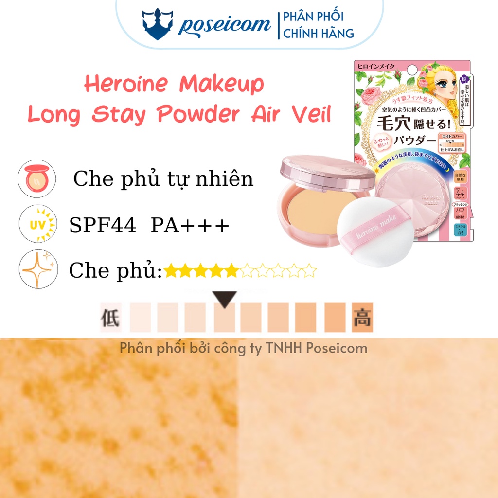 Phấn Phủ Chống Nắng Kiềm Dầu KissMe Heroine Make SP Long Stay Powder Che Phủ Tự Nhiên Hộp 5g KISS17