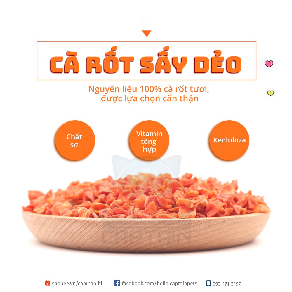 Cà rốt sấy dẻo cho thú gặm nhấm