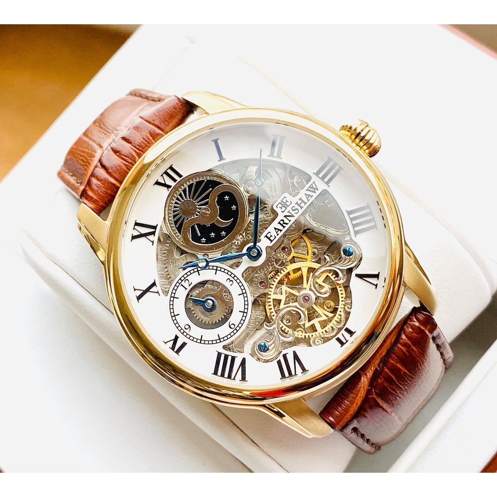 Đồng hồ nam Thomas Earnshaw ES-8006-08 Longitude - Herenhorloge lộ máy cả trước và sau
