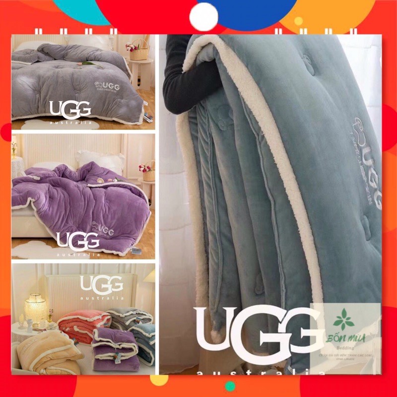 Chăn Lông Cừu UGG [SIÊU ẤM] Nhập Khẩu, Siêu mịn, Kích thước 2mx2m3, nặng 4,5kg