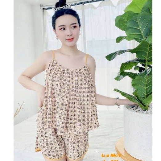 Đồ Bộ Mặc Nhà Quần Đùi Lụa Mango Mềm Mát Hàng Có SizeGiảm 10K Đơn 200K