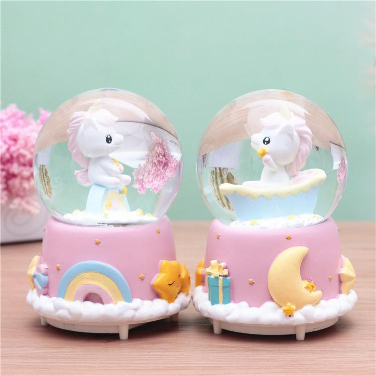 Hộp Nhạc Quả Cầu Tuyết Unicorn Kỳ Lân Pony
