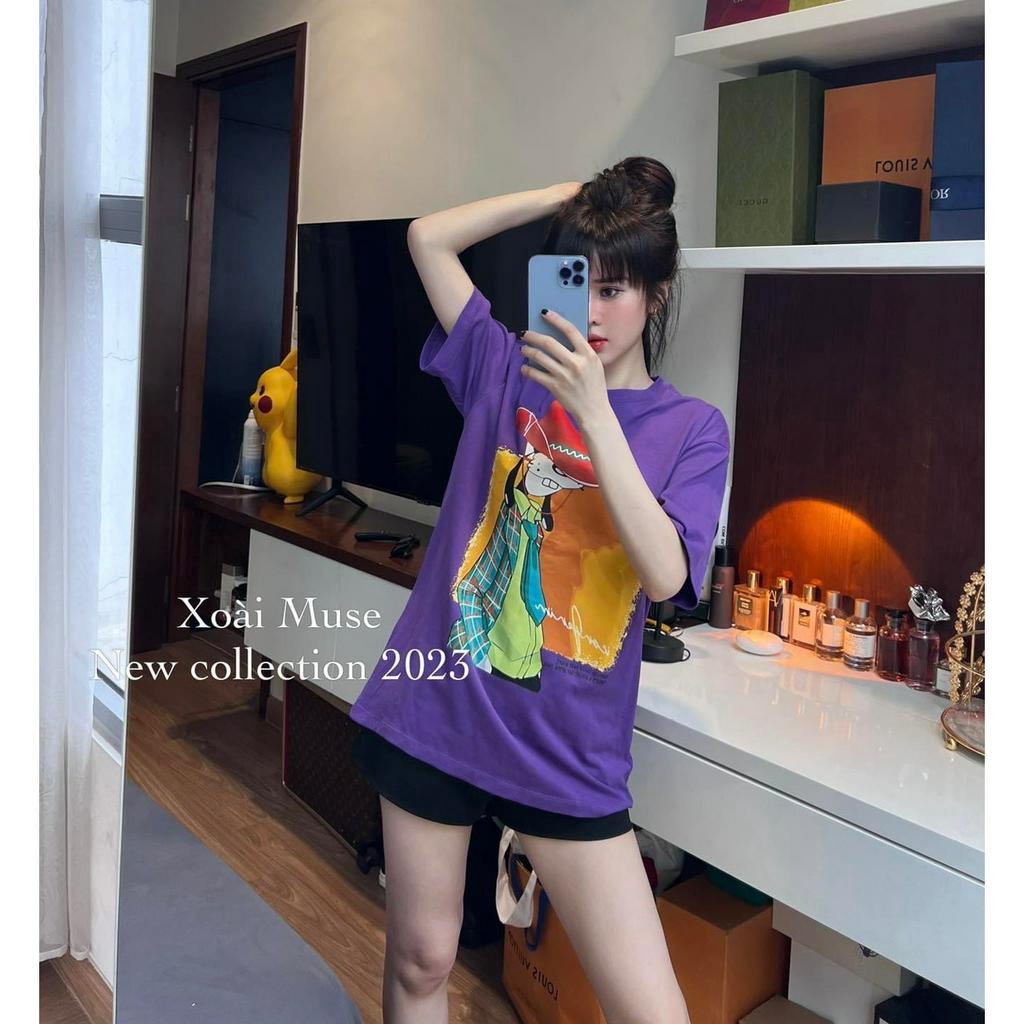 Áo Phông Mũ Ngắn Tay Cổ Tròn Áo Thun Nữ Freesize
