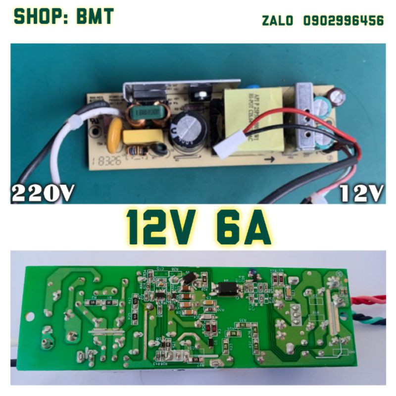 Nguồn không vỏ 12V 6A (Bãi Nhật)